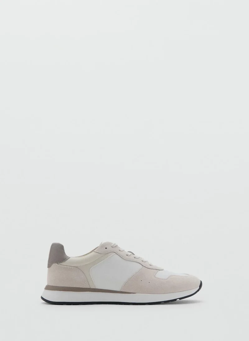 Mango Man Leather mixed sneakers