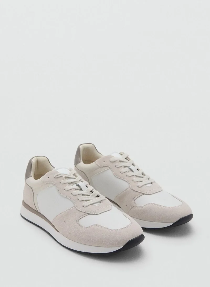 Mango Man Leather mixed sneakers