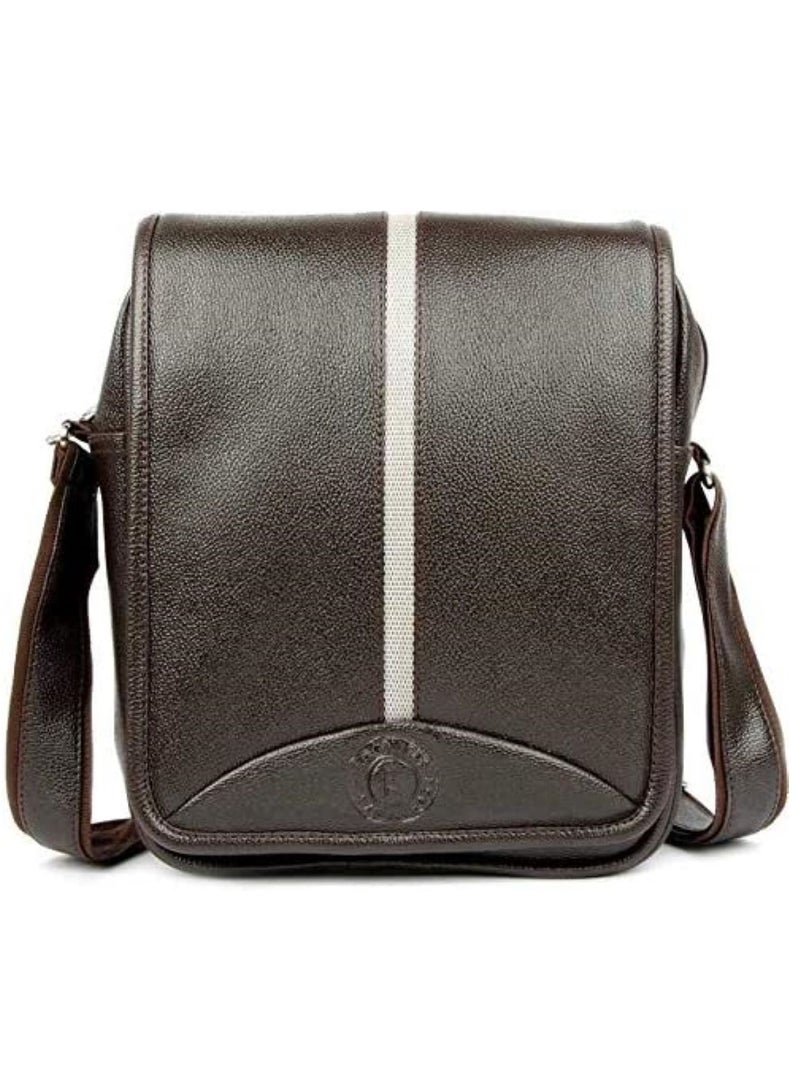 Bagneeds Crossbody Synthetic Leather Unisex Sling Bag for Multi-Purpose use | Brown |  - Image 1