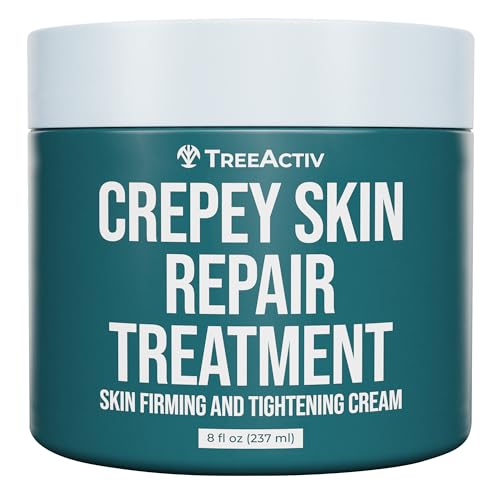 TreeActiv Crepey Skin Repair Treatment 8oz Firming Cream with Hyaluronic Acid Shea Butter to Deeply Moisturize Tighten Wrinkly Dry Crepe Skin 500 Uses