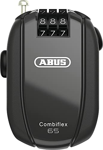 Abus قفل كابل ABUS Combiflex - قفل لتأمين الزلاجات، الخوذة، عربة الأطفال والأمتعة - بطول 65-65 سم - بسماكة 3 مم - برمز رقمي - أسود - Image 4