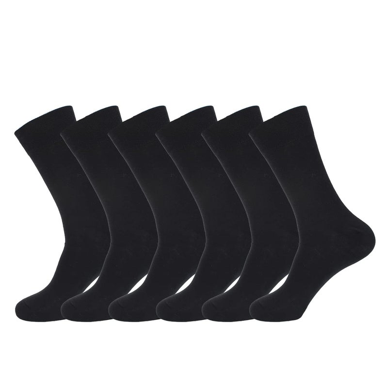 7DayOtter 98% Cotton Rich Odor Resistant Dress Socks for Business Boyfriend Casual Socks 6Pack - Image 1