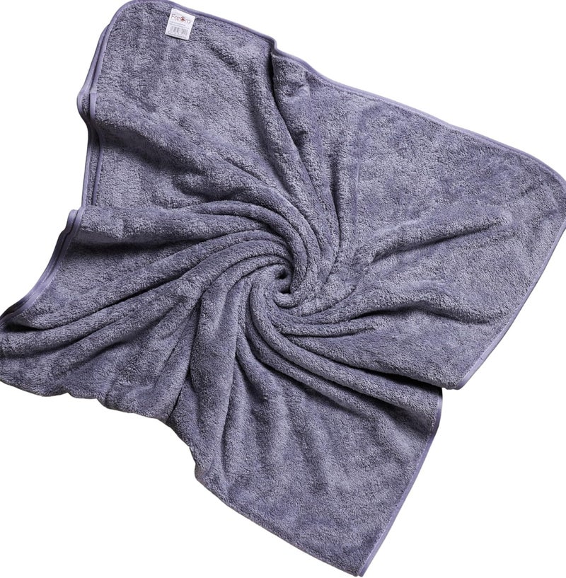 Fezora ® Microfiber Towels for Bath | Towels for Bath Large Size | Bath Towel- Super & Absorbent with Hook Quick Dry | 500 GSM | 1 Piece Bath Towel for Men/Women 70 cms x 140 cms (Grey) - Image 1