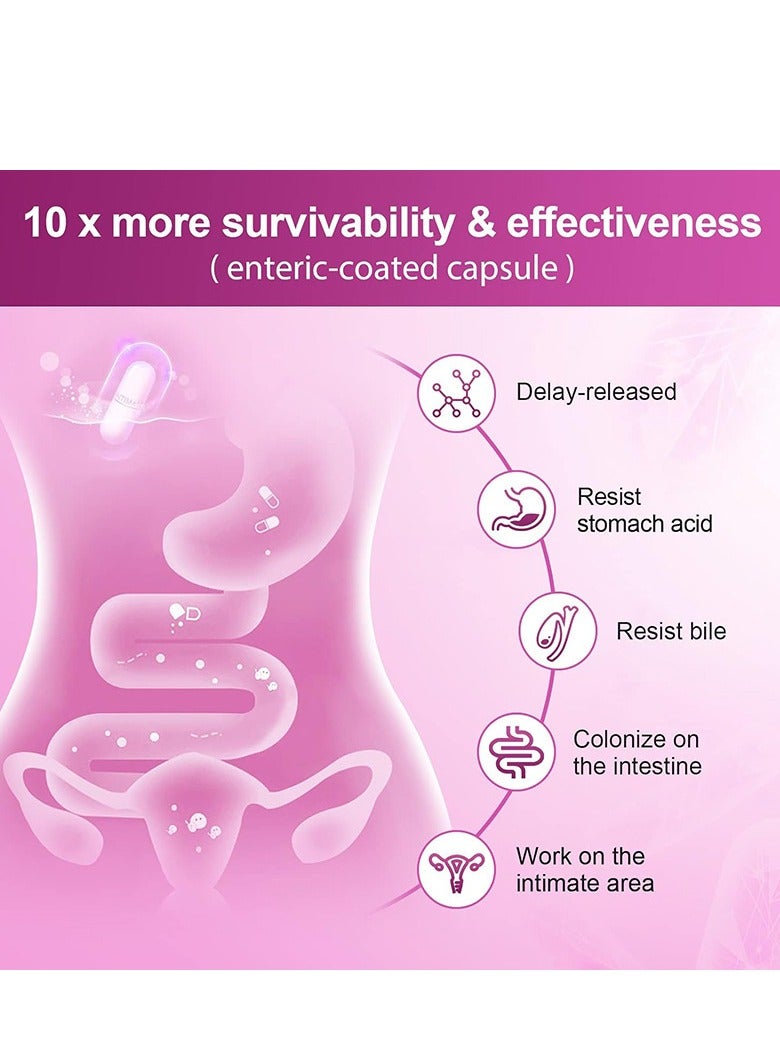 DAZZEL Women’s Probiotic, 90 Caps 100 Billion CFU 31 Strains, with Organic Prebiotics Cranberry, Shelf Stable, Delayed Release, No Soy Gluten Dairy  - Image 5