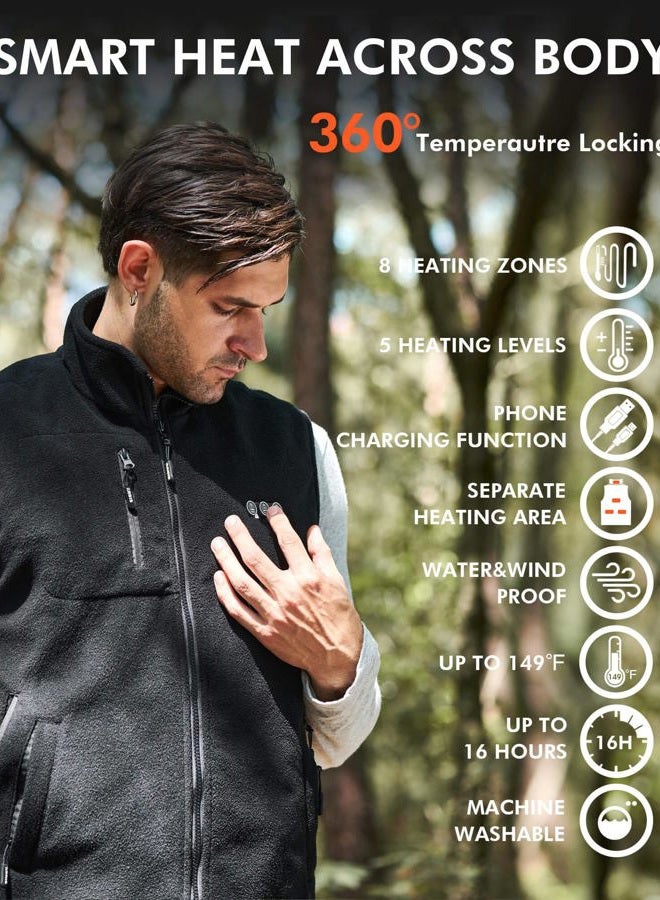 ARRIS Heated Vest Size Adjustable 7.4V Battery Electric Warm Vest for Hiking, Black, 3XL - Image 5