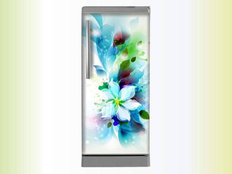DivineDesigns Purples Flowers Fridge Sticker | Wall Sticker for Living Room/Bedroom/Office and All Decorative Stickers - Image 1
