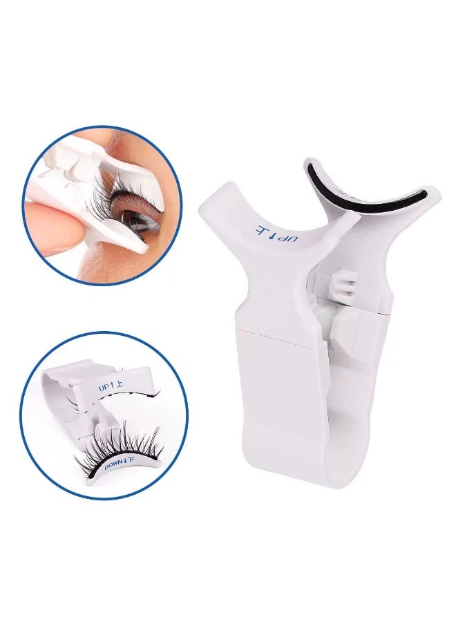 رموش كاذبة أبيض كليب - مجموعة تطبيق الرموش المغناطيسية المحمولة تطبيق الرموش المغناطيسية لمجموعة الاسترخاء والمنزل والسفر ورحلات العمل ، وسهلة الاستخدام الرموش تطبيق أداة مجموعة رموش كاذبة - Image 1