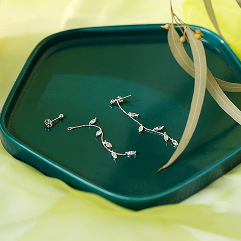 SLUYNZ Solid 925 Sterling Silver Droplet Dangle Earrings Chain for Women Teens Girls Olive Leaf Wedding Dangle Earrings Bridal Earrings (A-Sterling Silver) - Image 5