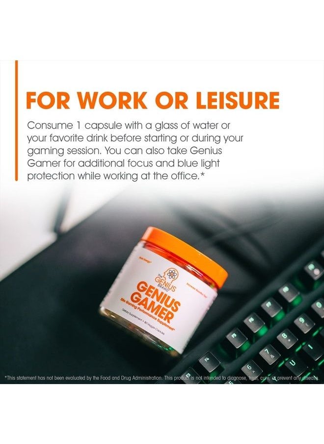 The Genius Brand Genius Gamer, Gaming Focus Supplement, 80 Pills - Elite Nootropic Performance Booster - Boost Brain & Mental Clarity, Reaction Time & Concentration - Blue Light Support with Lutemax  - Image 5