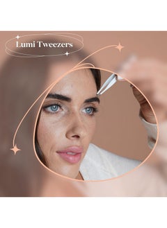 Sensica Sensica ‘Lumi’ Tweezers with Light - Precision Slant Tip Eyebrow Tweezers for Women with Finest Point Grip for Professional Results - Accurate, Durable, Hygienic  - Image 2