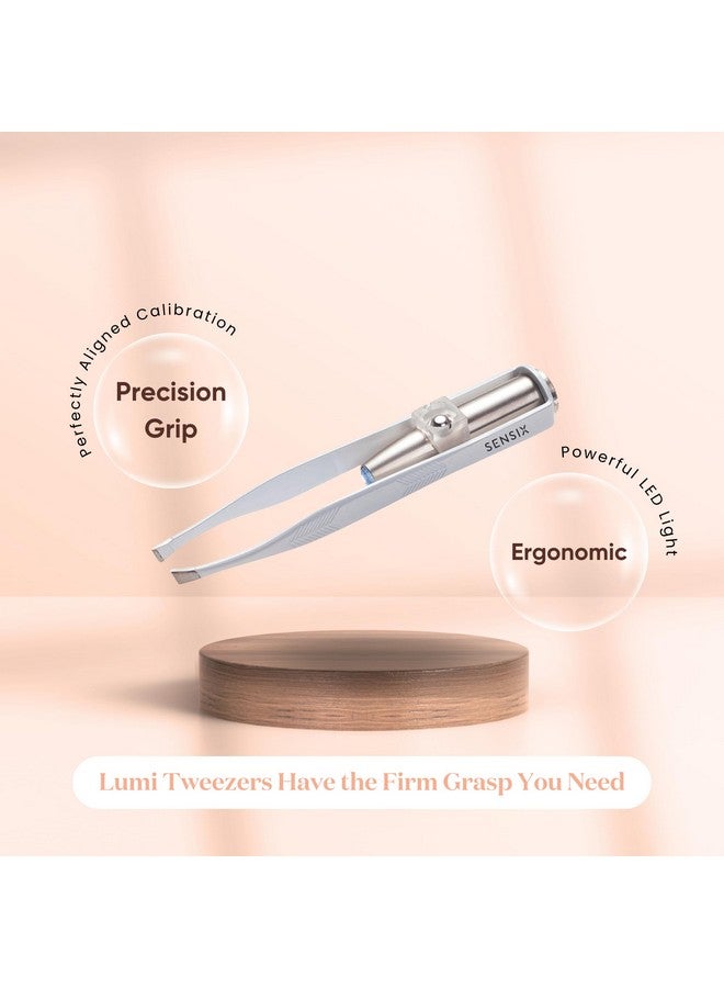 Sensica ‘Lumi’ Tweezers with Light - Precision Slant Tip Eyebrow Tweezers for Women with Finest Point Grip for Professional Results - Accurate, Durable, Hygienic - Image 5