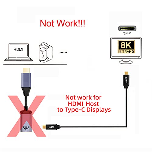 NFHK USB-C Type C Female Source to HDMI Sink HDTV Cable 8K@60hz 4K@120hz for Tablet Phone Laptop - Image 5