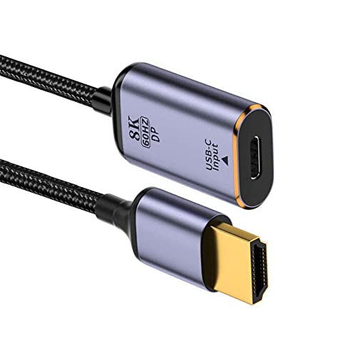 NFHK USB-C Type C Female Source to HDMI Sink HDTV Cable 8K@60hz 4K@120hz for Tablet Phone Laptop - Image 1