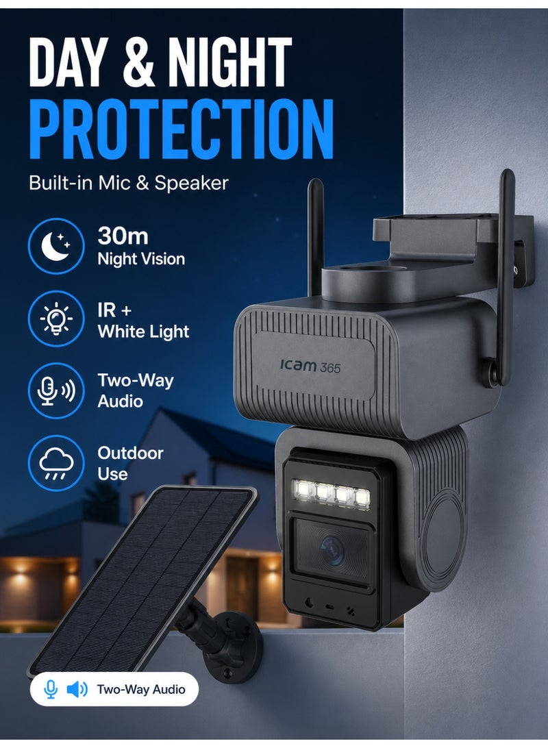 ICAM 365 Solar 4G Security Camera with SIM Trial Pack, 5MP PTZ Outdoor CCTV, 355° Pan 90° Tilt, AI Human Detection, Night Vision, Two-Way Audio, Solar Powered Camera for Farm, Construction & Home - Image 5