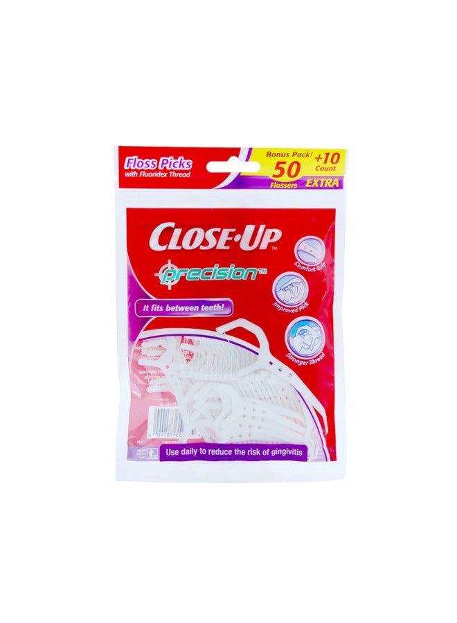 Close Up Closeup Precision Floss Picks W/ Flouridex Thread 60 Count Pack Of 2 (120 Flossers) By Closeup - Image 2