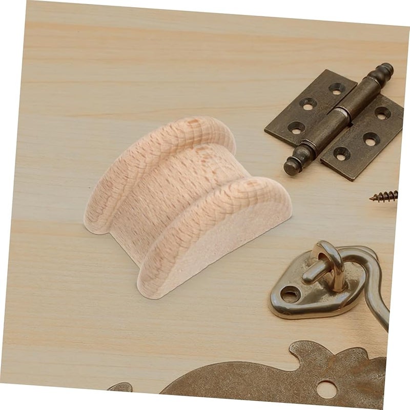 زخرفة خشبية منقوشة على شكل عمود روماني بلون الكاكي مقاس 4.5 × 3 × 2 سم، 12 قطعة لديكور الأثاث والمنزل - Image 4