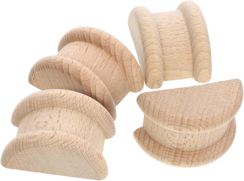 زخرفة خشبية منقوشة على شكل عمود روماني بلون الكاكي مقاس 4.5 × 3 × 2 سم، 12 قطعة لديكور الأثاث والمنزل - Image 3