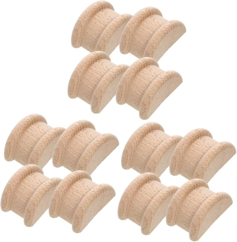 زخرفة خشبية منقوشة على شكل عمود روماني بلون الكاكي مقاس 4.5 × 3 × 2 سم، 12 قطعة لديكور الأثاث والمنزل - Image 2