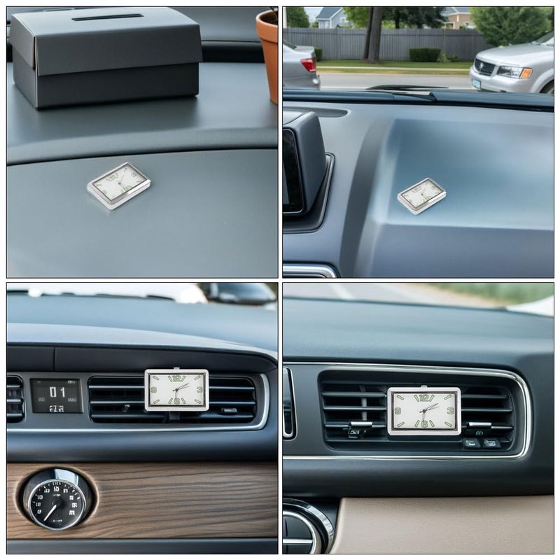 2 Pcs Mini Car Dashboard Clock Luminous Stick On Air Vent Watch For Automotive Vent Dash Decoration - Image 4