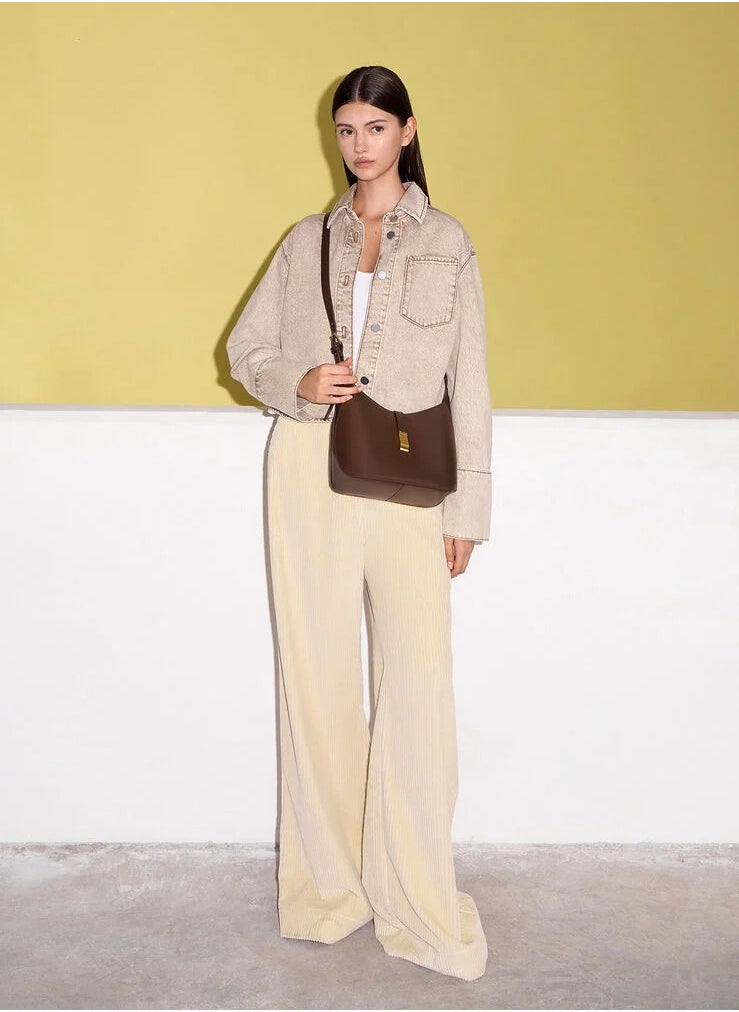 Charles & Keith Wisteria Belted Shoulder Bag & Crossbody Bag - Dark Brown  - Image 2