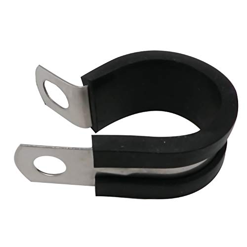 ROADFORMER 1/2" Cable Clamp Stainless Steel Rubber Cushioned Insulated Metal Clamp, Tube Holder for Tube, Pipe or Wire Cord Installation (12 Pack) - Image 1