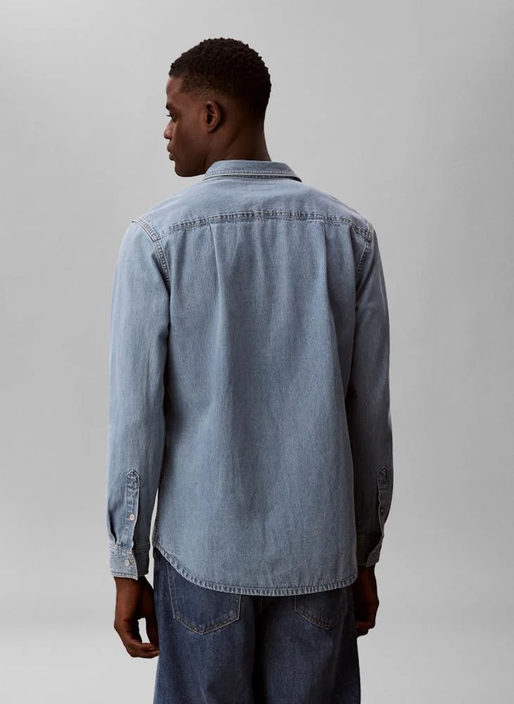 Calvin Klein Jeans Classic Fit Logo Patch Denim Shirt