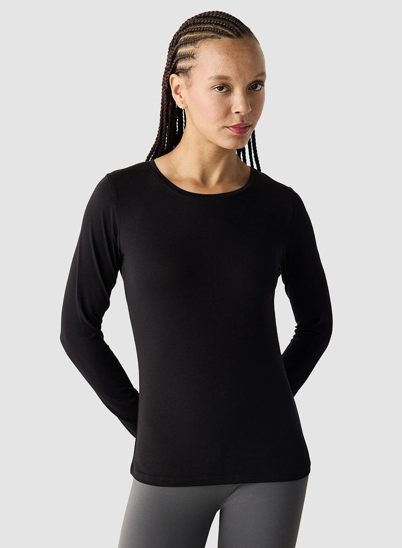 Penti Cotton Black Basic Long Sleeve T-Shirt - Image 2