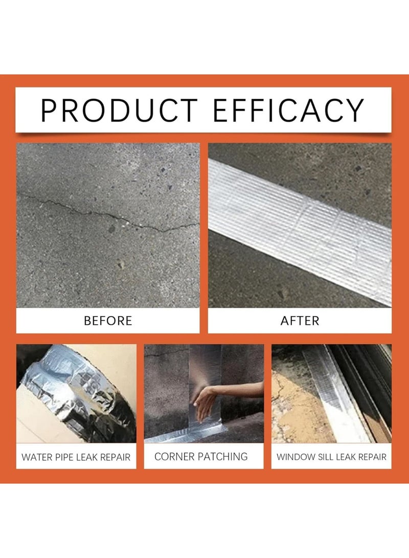 Excefore Butyl Tape, Roof Leak Stopper, Waterproof Adhesive Tape, Aluminum Foil Butyl Tape, Sealed Repair Tape, Roof Cracks Repair, Aluminum Foil Butyl Tape for Duct and Roof Cracks Repairs - Image 5