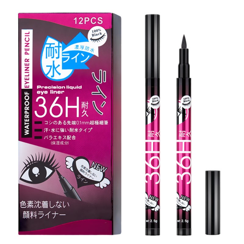 Long-lasting sweat-proof eyeliner pen, waterproof and sweat-proof eyeliner pen (1 pack, black) - Image 4