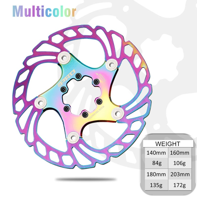BUCKLOS IIIPRO 140mm 160mm 180mm 203mm Floating Bike Disc Brake Rotor with 6 Bolts, Mountain Bike MTB Stainless Steel Bicycle Disc Brakes Rotors for Road Bike/Ebike/BMX(Multicolour) - Image 2