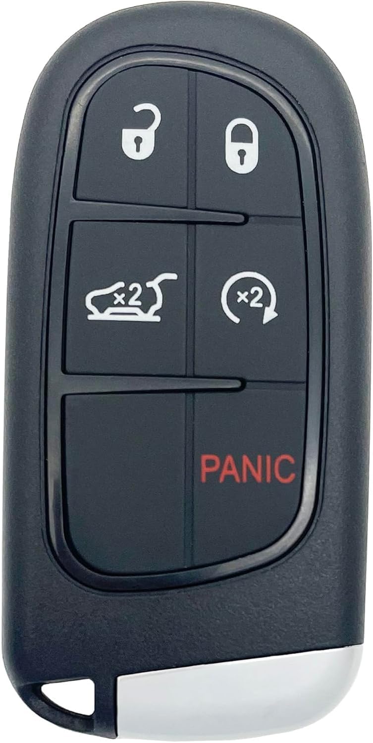 Arooma 5 Button Car Key Shell Cover for Jeep Cherokee 2014-2022, Replacement Remote Control Fob Case with Uncut Key Blade - Image 2