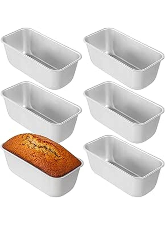 6 Pcs Aluminum Alloy Rectangular Bread Loaf Pans For Baking Brownies And Cakes - Image 1