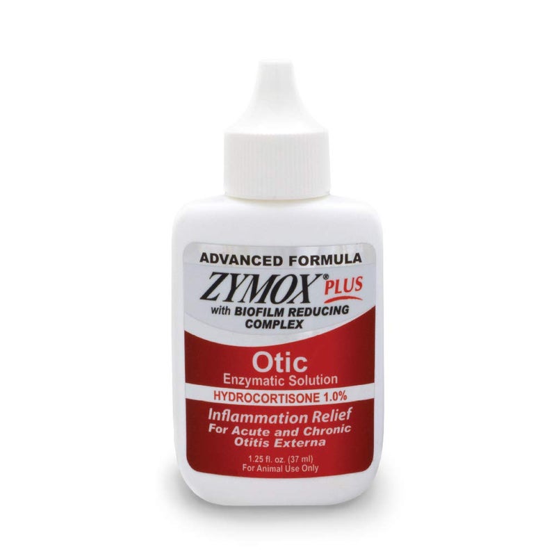 Zymox Advanced Formula Otic Plus Enzymatic Ear Solution for Dogs and Cats with 1% Hydrocortisone, 1.25oz - Image 1