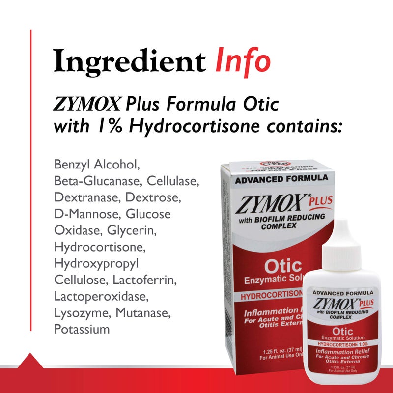 Zymox Advanced Formula Otic Plus Enzymatic Ear Solution for Dogs and Cats with 1% Hydrocortisone, 1.25oz - Image 5