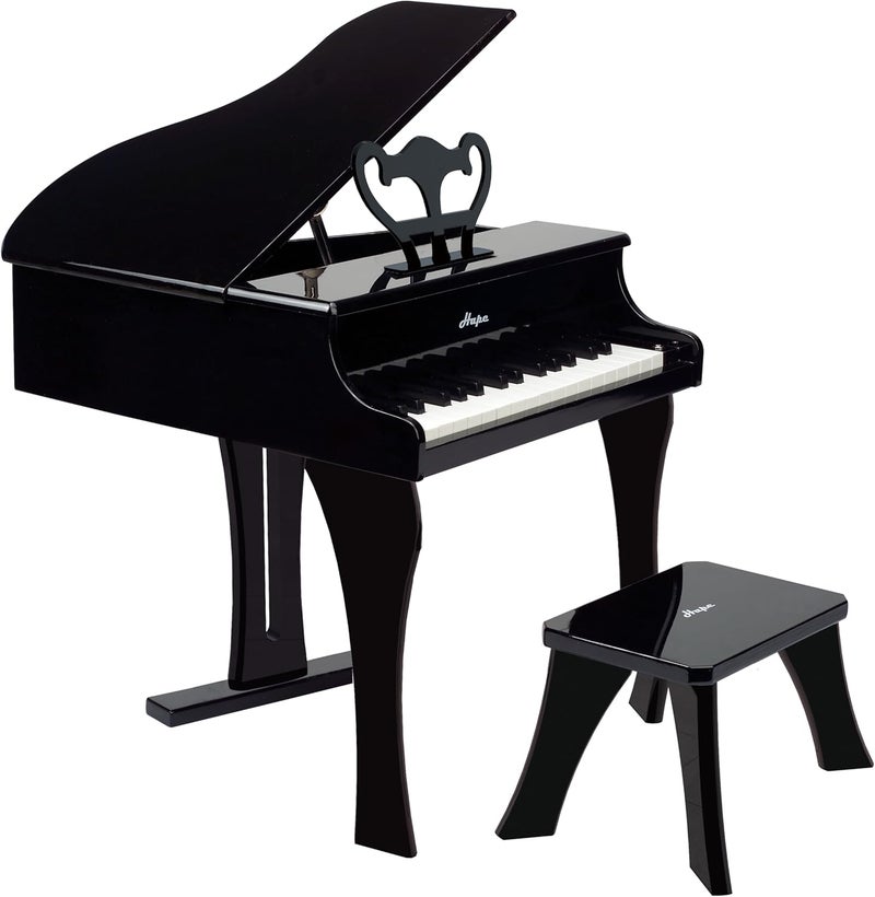 هيب Hape Happy Grand Piano آلة موسيقية للأطفال الصغار – لوحة مفاتيح خشبية بـ 30 مفتاحًا، تصميم بحجم الأطفال، يعزز التنسيق بين اليد والعين، يشجع الإبداع، من سن 3 سنوات فما فوق - Image 1