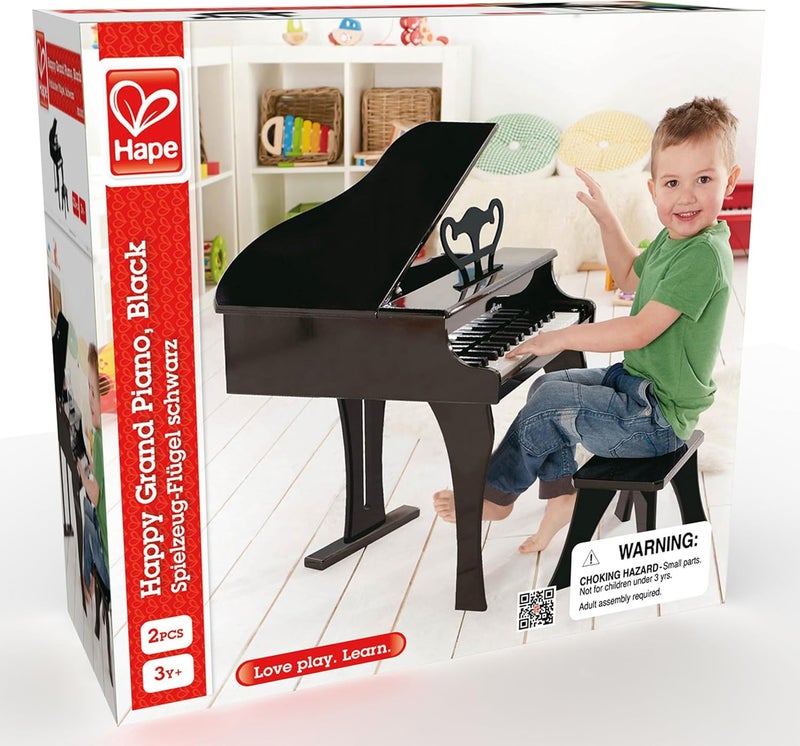 هيب Hape Happy Grand Piano آلة موسيقية للأطفال الصغار – لوحة مفاتيح خشبية بـ 30 مفتاحًا، تصميم بحجم الأطفال، يعزز التنسيق بين اليد والعين، يشجع الإبداع، من سن 3 سنوات فما فوق - Image 5