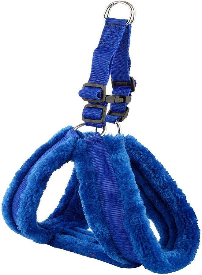 Eagle Pets Nylon Adjustable Dog Harness with Fur 1.25 inch Large - Red (Chest Size : 28-34) for Large Size Dogs. (Blue, Medium) - Image 1