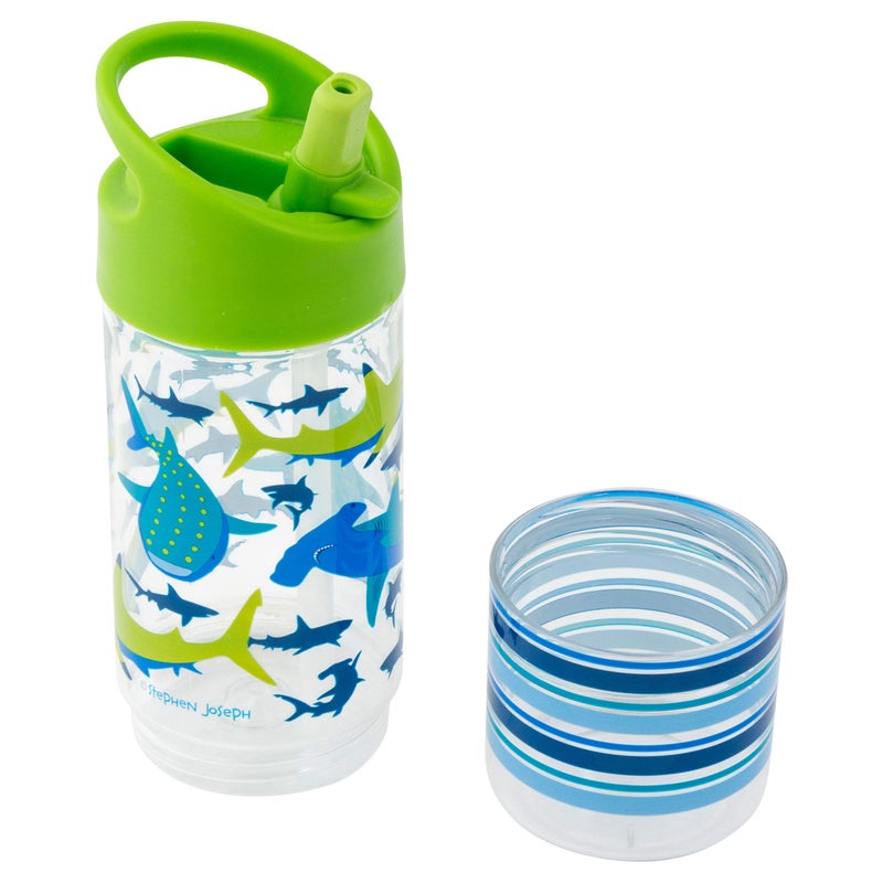 Stephen Joseph  Kids Sip and Snack Water Bottle  12 oz Tritan BPA Free  Drink and Snack Water Bottle for Girls & Boys  Back to School Water Bottle  Shark - Image 2
