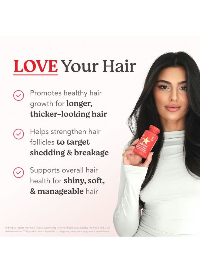 HAIRtamin Advanced Formula Hair Vitamins for Women & Men | Clean, Vegan 5000 Mcg Biotin Capsules Vitamin Supplement | Hair Skin and Nail Capsule Supplement to Promote Growth & Thickness | 90 Count - Image 3