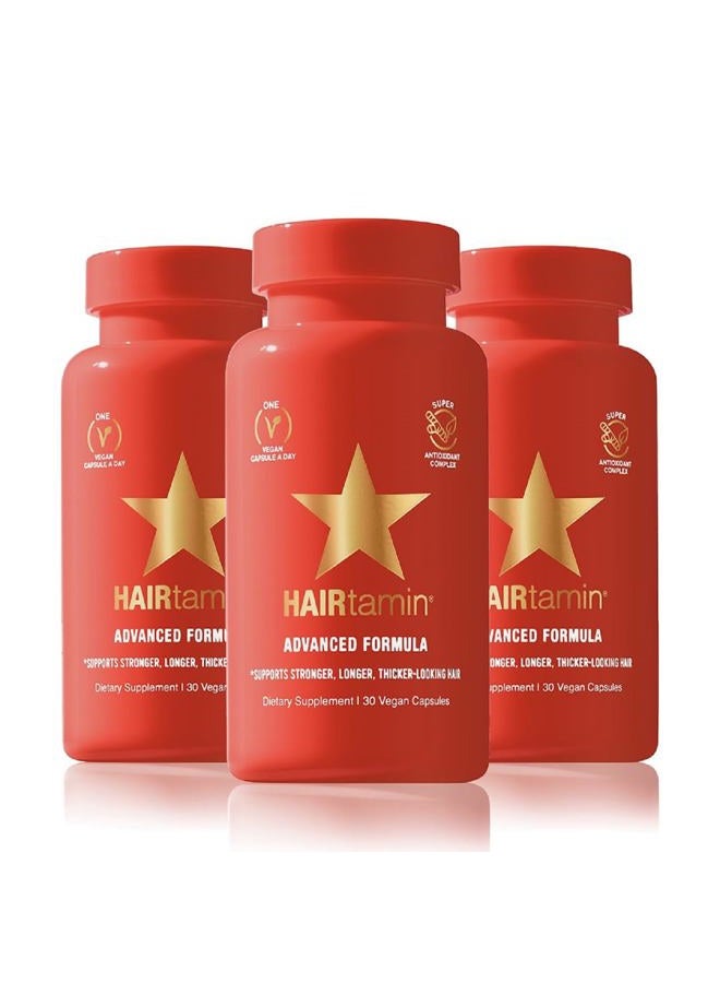 HAIRtamin Advanced Formula Hair Vitamins for Women & Men | Clean, Vegan 5000 Mcg Biotin Capsules Vitamin Supplement | Hair Skin and Nail Capsule Supplement to Promote Growth & Thickness | 90 Count - Image 1