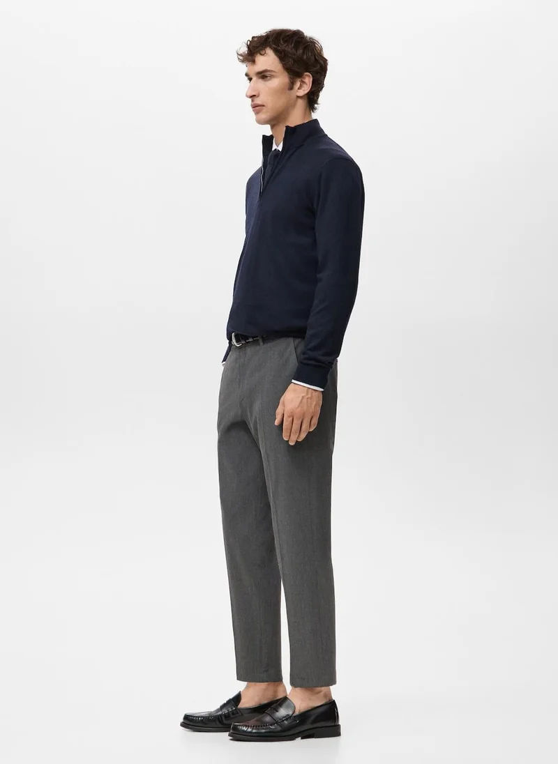 Mango Man  Bologna cropped slim-fit trousers for Men | Best Price UAE