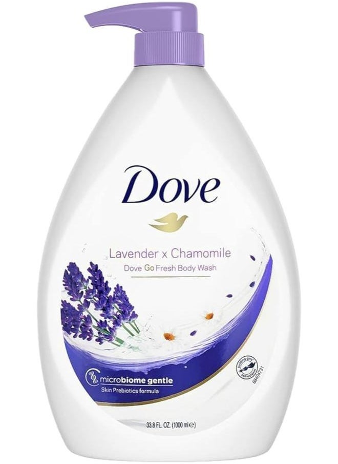 Dove Go Fresh Shower Gel Body Wash, Lavender and Chamomile 1000ml Ounce Pump Bottle  - Image 2