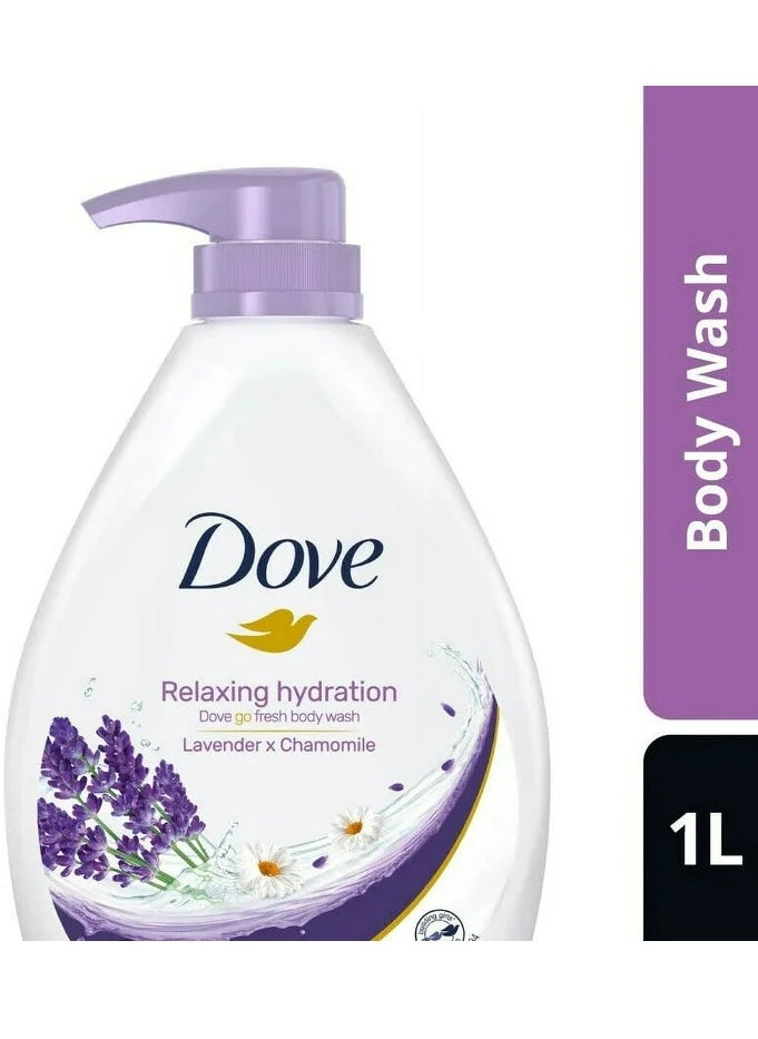 Dove Go Fresh Shower Gel Body Wash, Lavender and Chamomile 1000ml Ounce Pump Bottle  - Image 1
