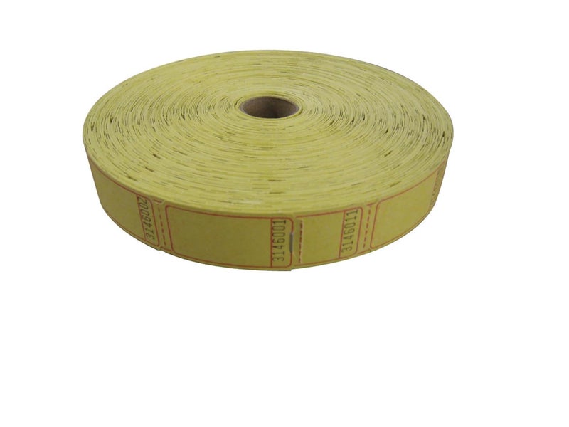 School Specialty Single Roll Tickets, 1" x 2", Yellow - Pack of 2000 - Image 3