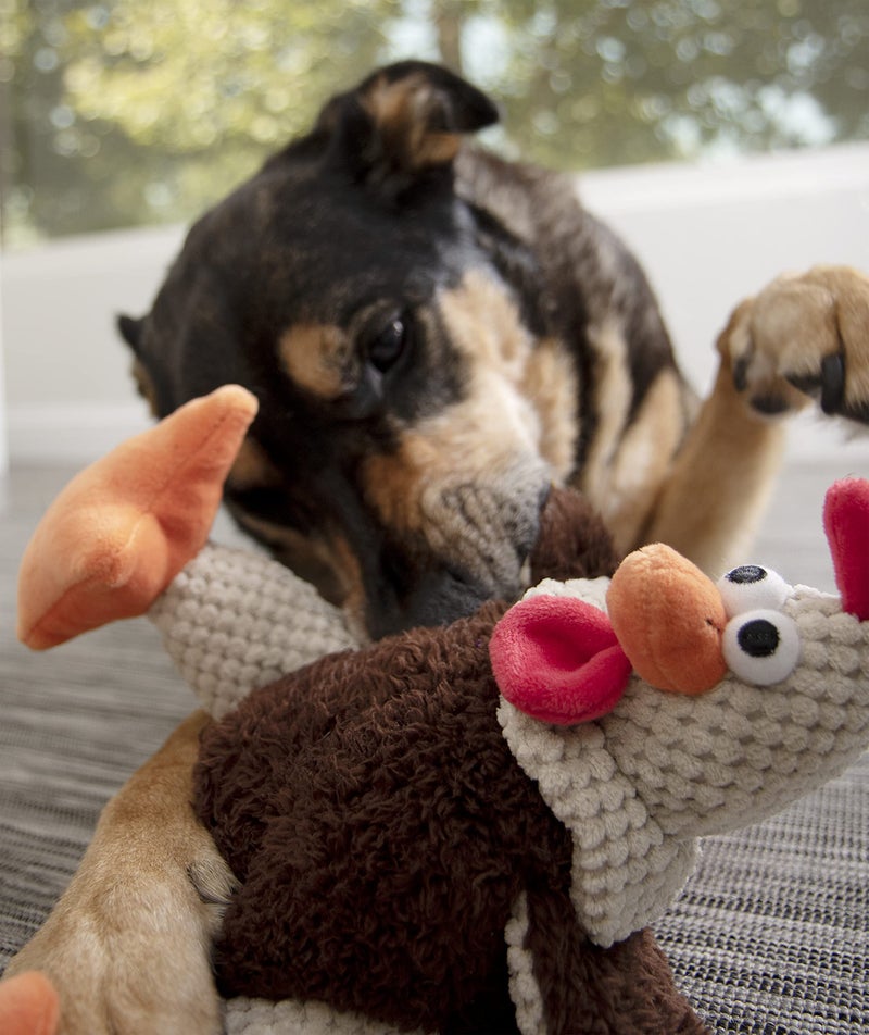 goDog, Checkers Fat Rooster, Squeaker Dog Toy, Chew Resistant, Durable Plush, Soft, Tough, Reinforced Seams, Brown, Large - Image 3
