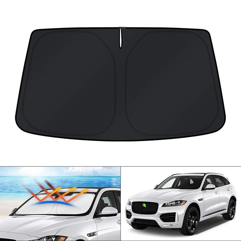 KUST Windshield Sun Shade for Jaguar FPace 20162024 2025 F Pace Accessories Custom Fit Sunshade Foldable Window Sun Visor Protector Blocks UV Rays Keep Your Car Cooler