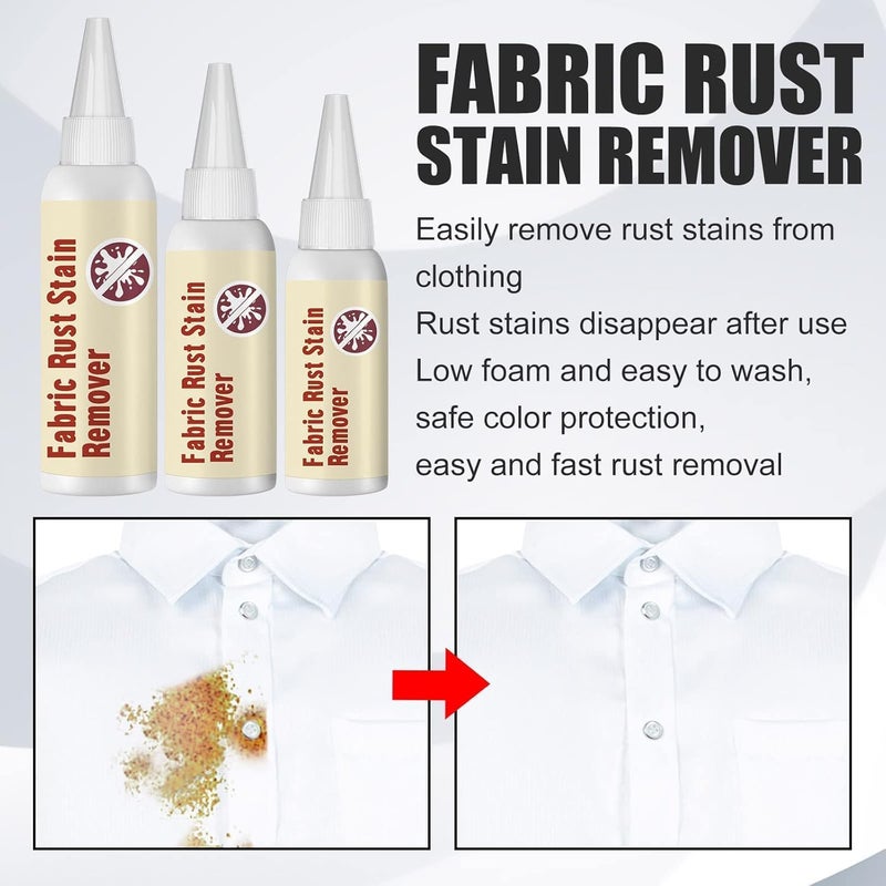 Fabric Rust Stain Remover (100ml), Strong Waterless Cleaner for Clothes – Emergency Stain Rescue and Laundry Cleansing Agent – Effective Rust and Stain Remover for Garments - Image 5