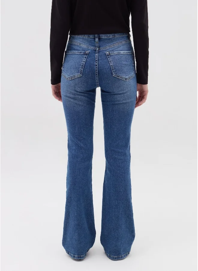 او في اس Flare-fit jeans with five pockets