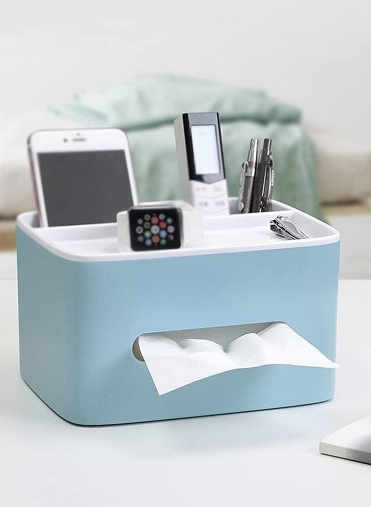 Alissa Tissue Holder with Storage Box – Free-Standing Countertop Dispenser for Bathroom, Kitchen, or Bedroom – Flat Top for Phone Placement  - Image 1