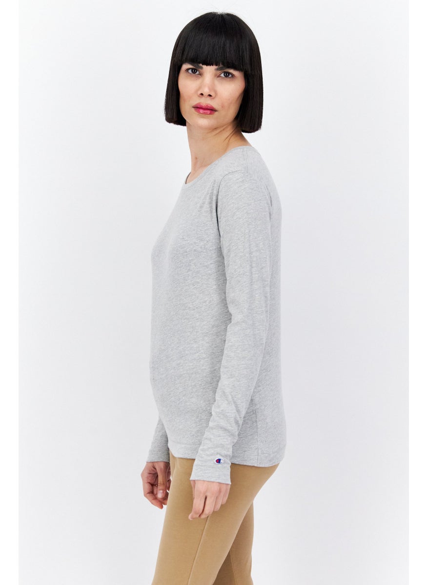 Champion Women Sportswear Fit Long Sleeve Training Tops, Grey  - Image 3